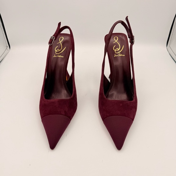 Sam Edelman ODETTE CAP TOE SLINGBACK PUMP in Parisian Plum Suede | LIKE NEW - Picture 8 of 12